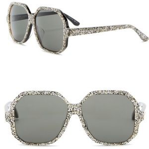 SAINT LAURENT Oversized Square Glitter Sunglasses